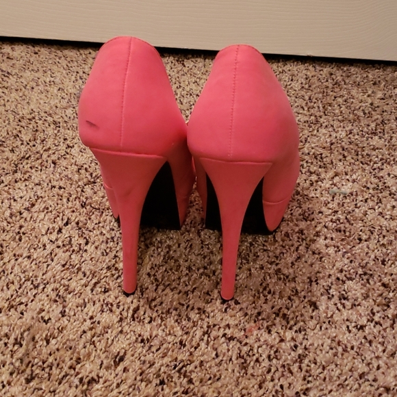 Hot Pink Barbiecore Spike Platform Heels - Picture 2 of 7